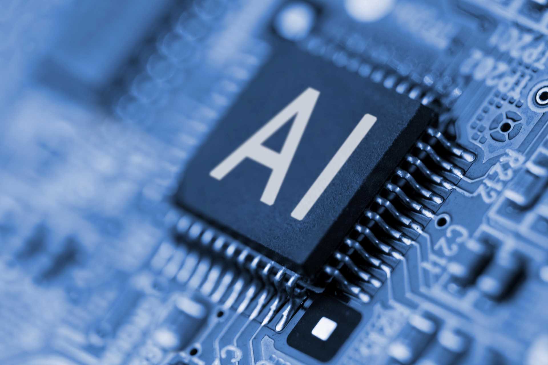 Regulação da inteligência artificial sigla IA escrita num chip